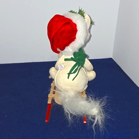 Annalee Vintage 10" Christmas Kitten On Sled - Picture 5 of 8